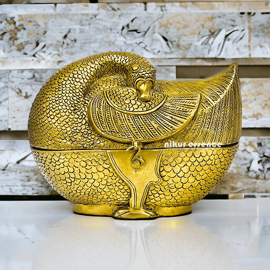 Brass Duck-Shaped Jewellery Box - Exquisite 22.6 cm Decorative Storage with Intricate Detailing for Fine Jewelry, Trinkets, and Keepsakes Idols Nikuressence