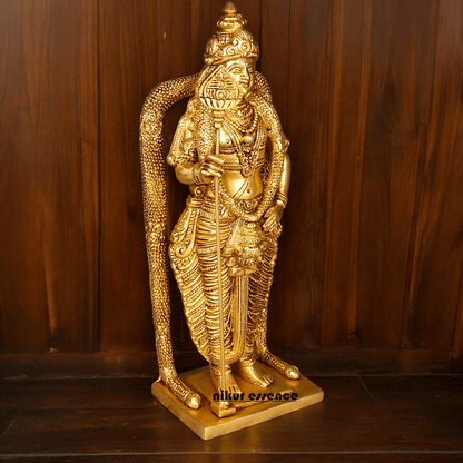 Buy online brass 30 cm Murugan Statue , Exquisite Brass Kartikeya Figurine for Sacred Altars and Home Décor by Nikur Essence