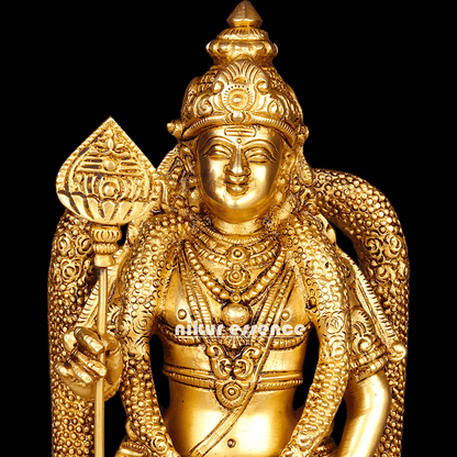 Buy online brass 30 cm Murugan Statue , Exquisite Brass Kartikeya Figurine for Sacred Altars and Home Décor by Nikur Essence