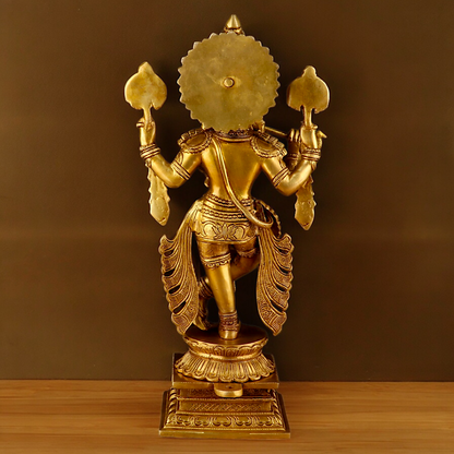 Buy Solid Brass Krishna Standing Large Statue - 20 Inches | Divine Home Decor & Spiritual Idol