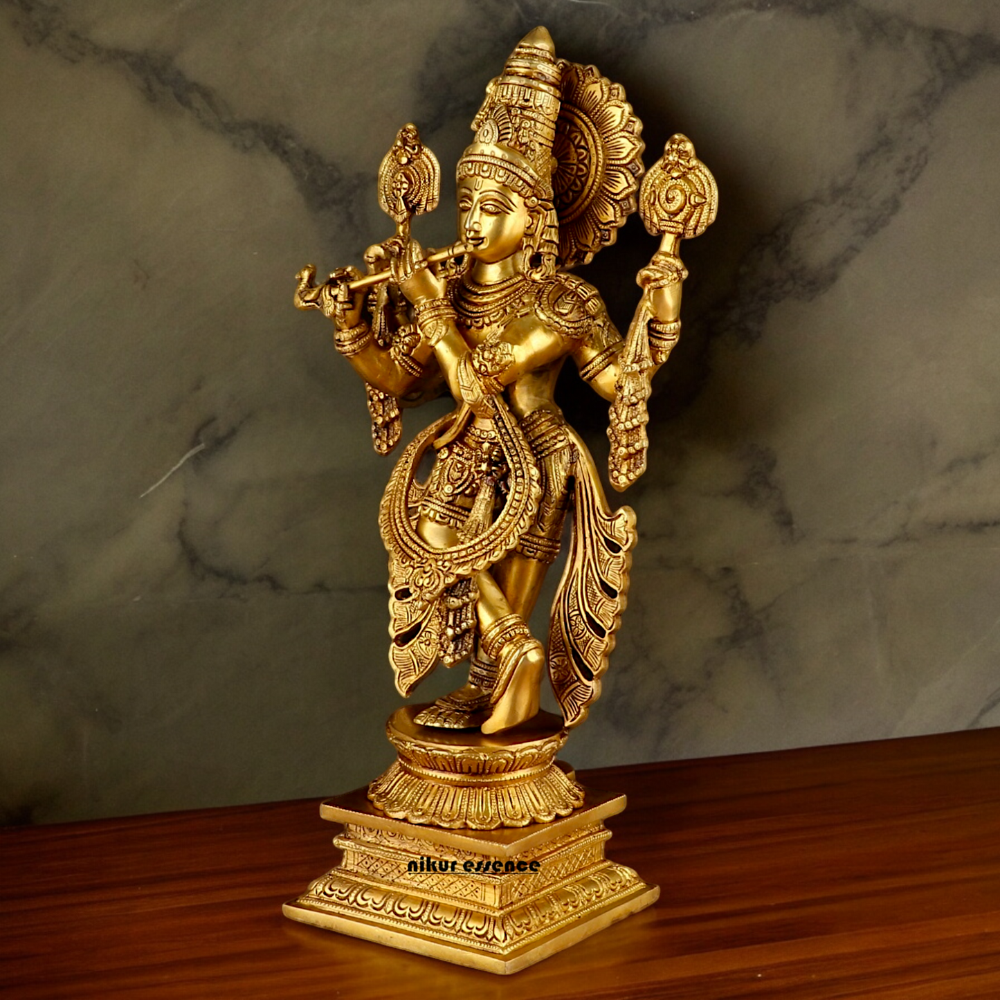 Buy Solid Brass Krishna Standing Large Statue - 20 Inches | Divine Home Decor & Spiritual Idol