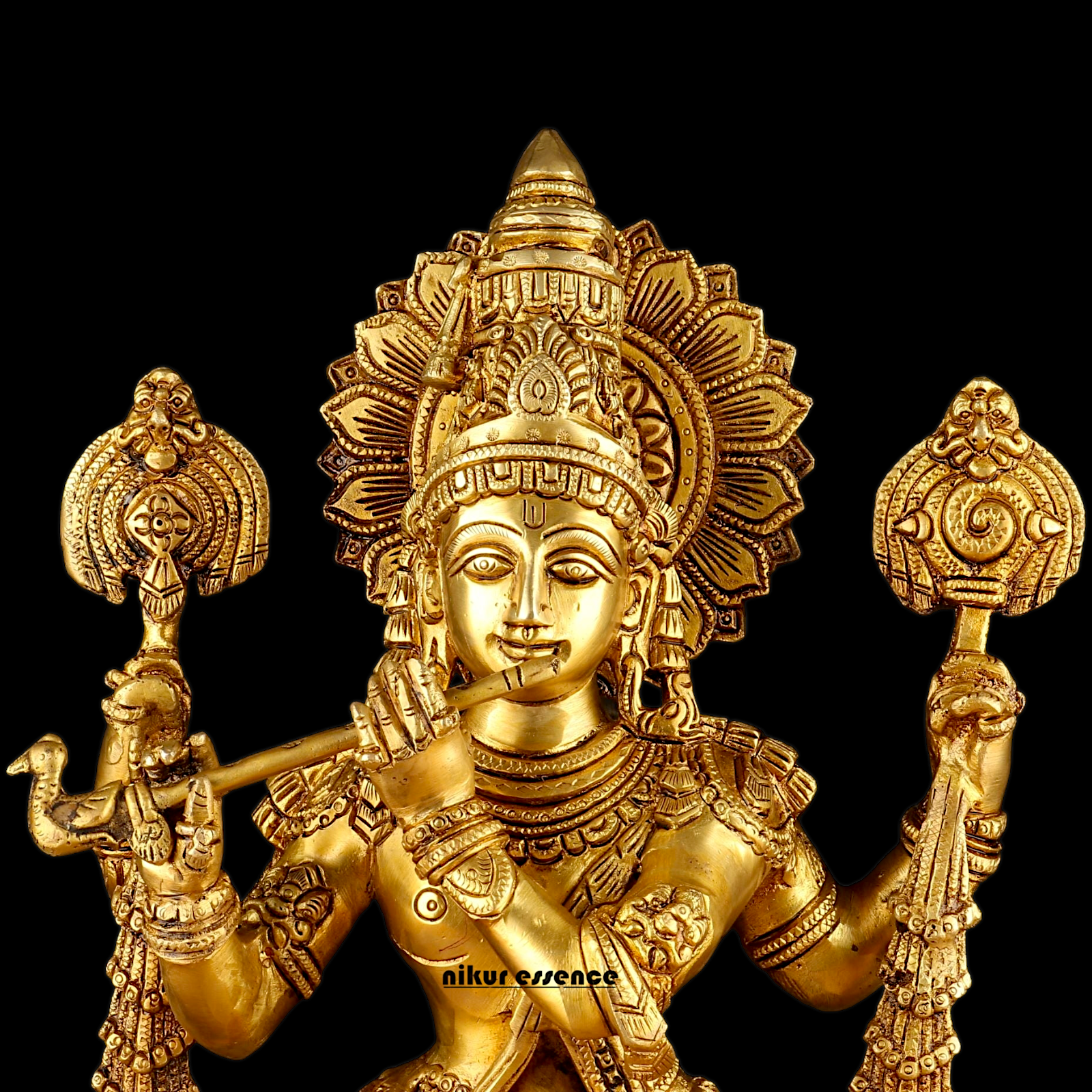 Buy Solid Brass Krishna Standing Large Statue - 20 Inches | Divine Home Decor & Spiritual Idol