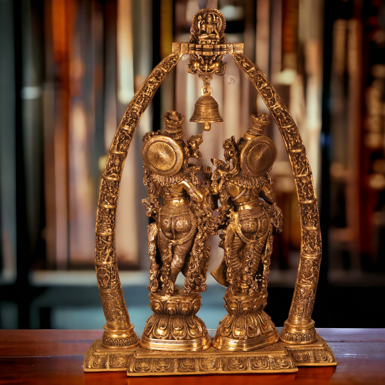 Buy Large Radha Krishna Standing Brass Idol - 45 inches