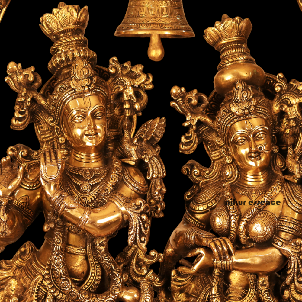 Buy Large Radha Krishna Standing Brass Idol - 45 inches