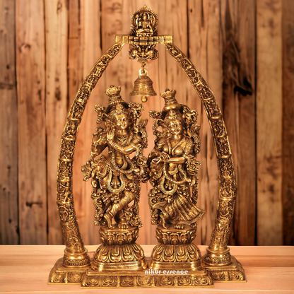 Buy Large Radha Krishna Standing Brass Idol - 45 inches