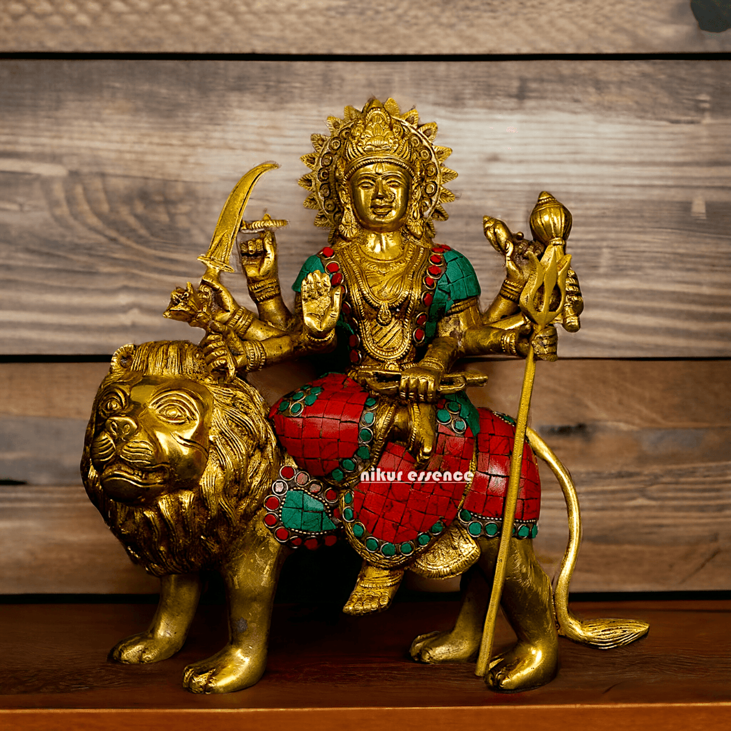 Online Buy Brass Maa Durga Devi Brass Statue with Intricate Inlay Work