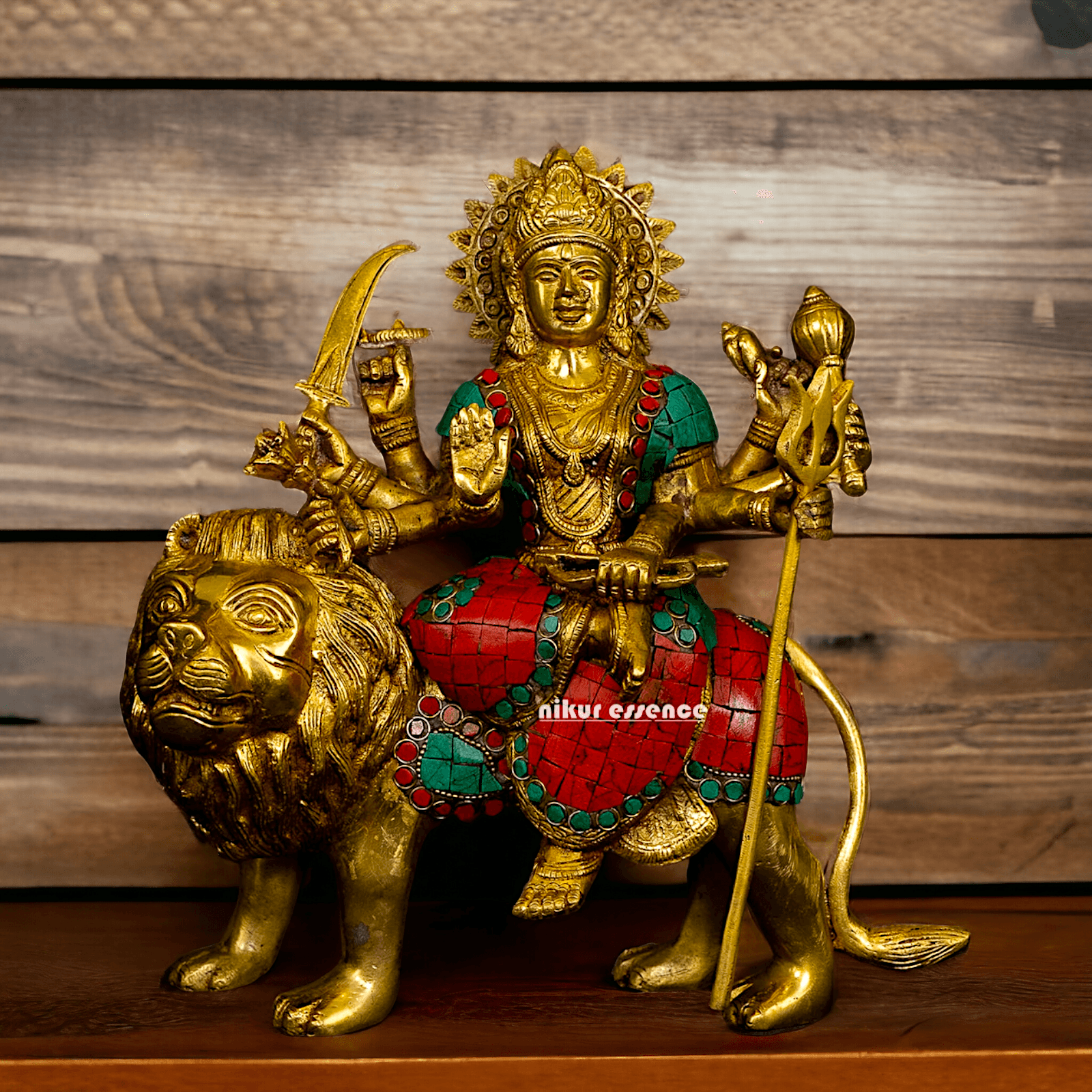 Online Buy Brass Maa Durga Devi Brass Statue with Intricate Inlay Work