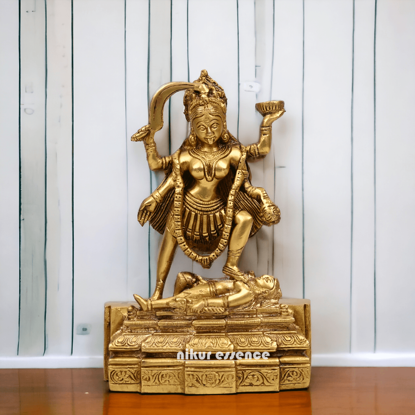 Online Pure Brass Maha Kali by Nikur Essence - 7.5 Inch Idols Nikuressence