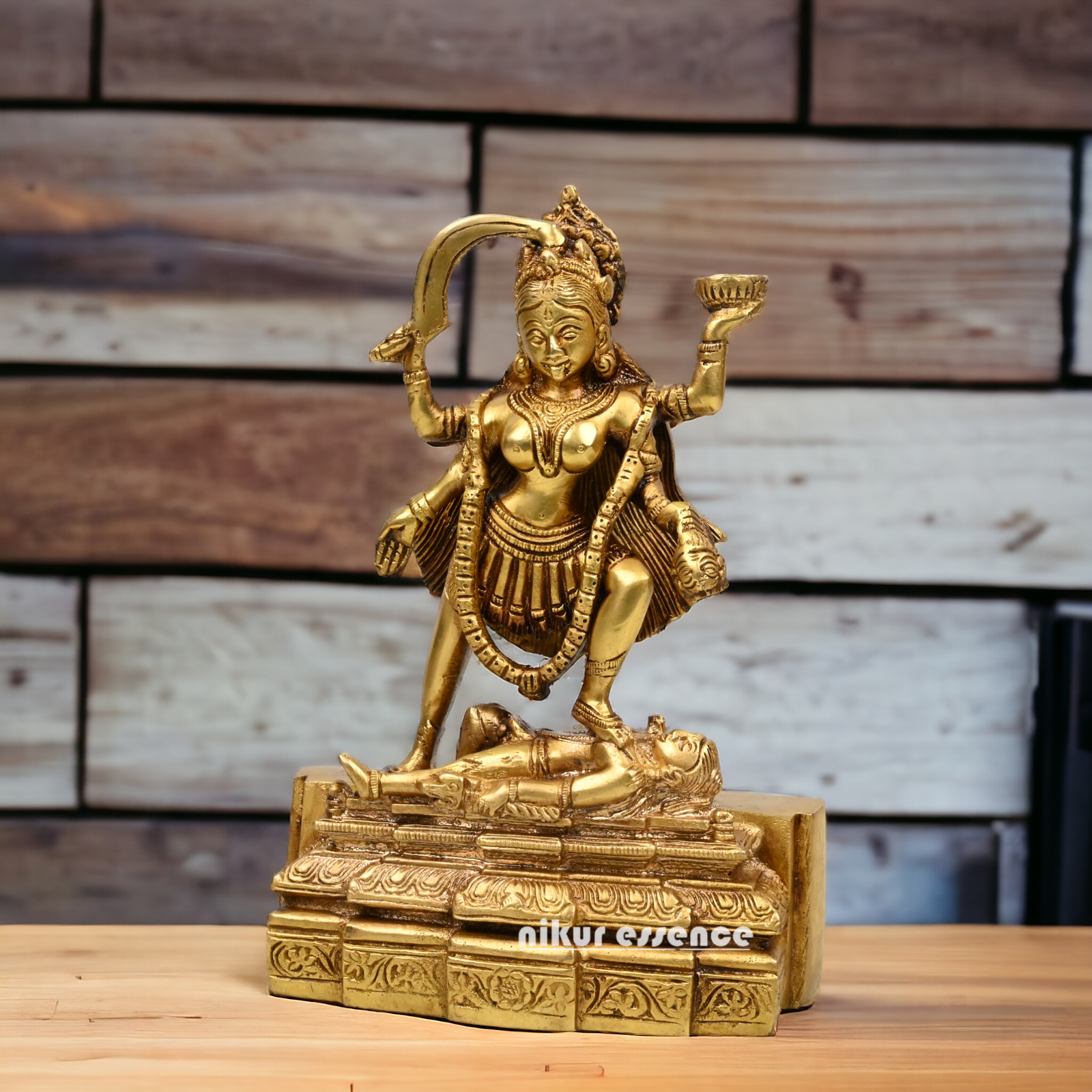 Online Pure Brass Maha Kali by Nikur Essence - 7.5 Inch Idols Nikuressence