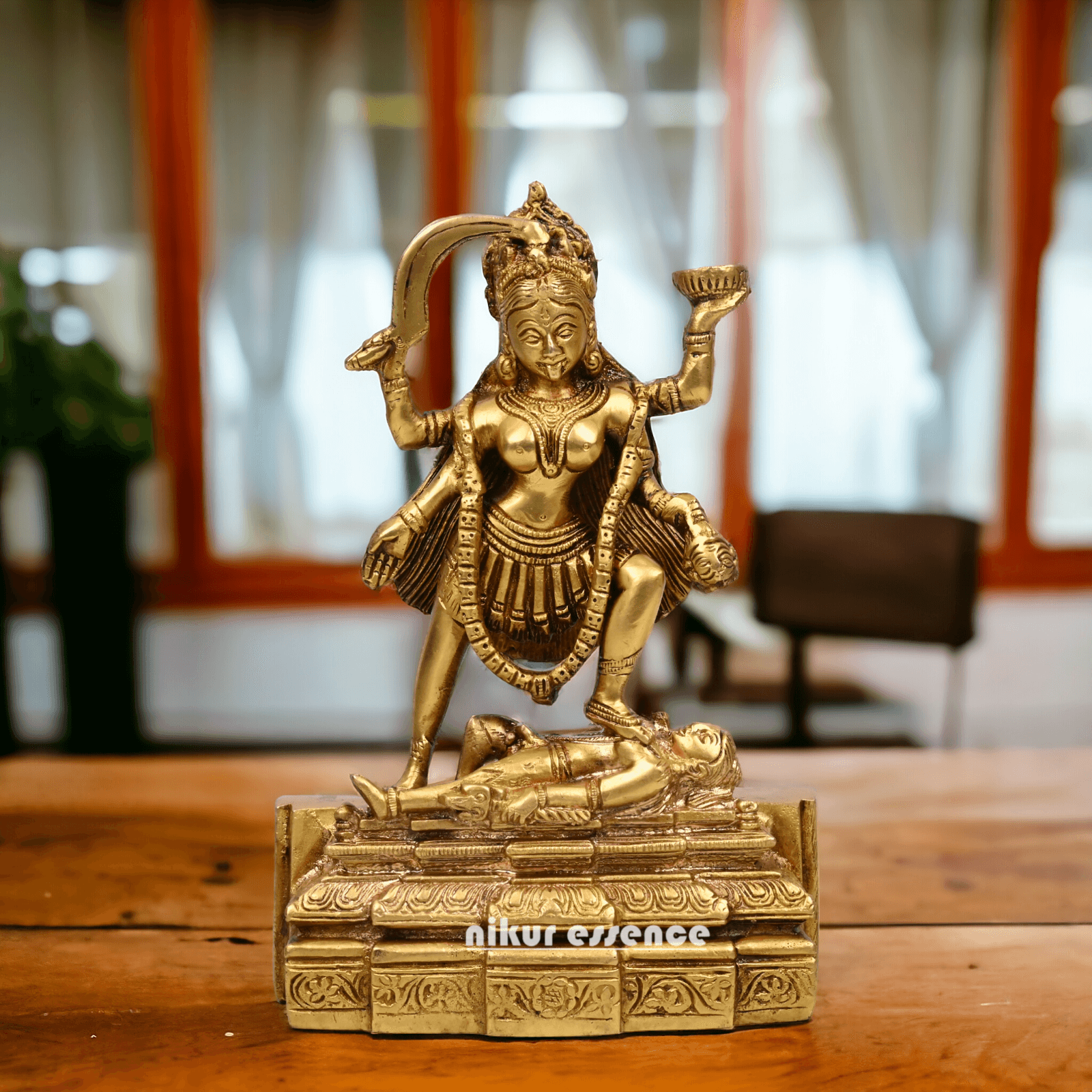 Online Pure Brass Maha Kali by Nikur Essence - 7.5 Inch Idols Nikuressence