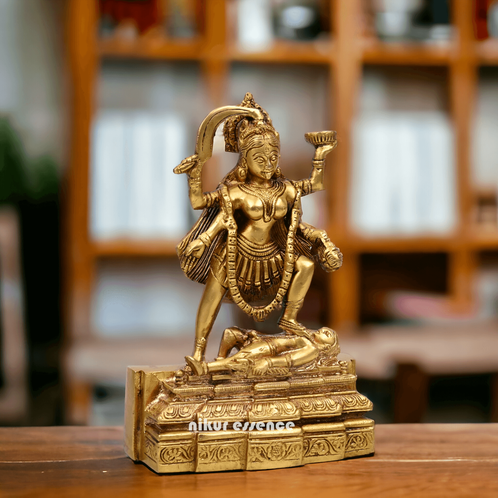 Online Pure Brass Maha Kali by Nikur Essence - 7.5 Inch Idols Nikuressence