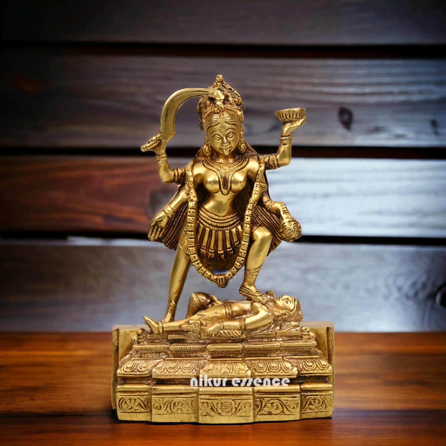 Online Pure Brass Maha Kali by Nikur Essence - 7.5 Inch Idols Nikuressence