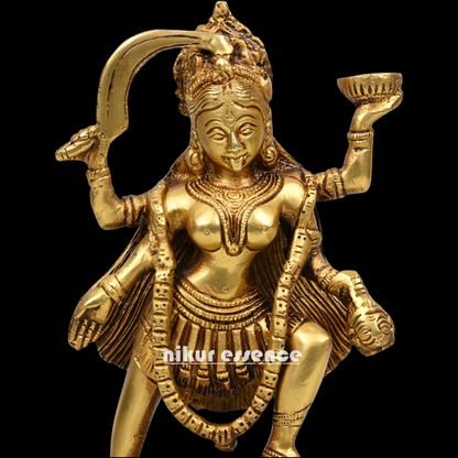 Online Pure Brass Maha Kali by Nikur Essence - 7.5 Inch Idols Nikuressence