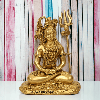 Online Solid Brass Maha Shiva Idol by Nikur Essence - 26.5 cm