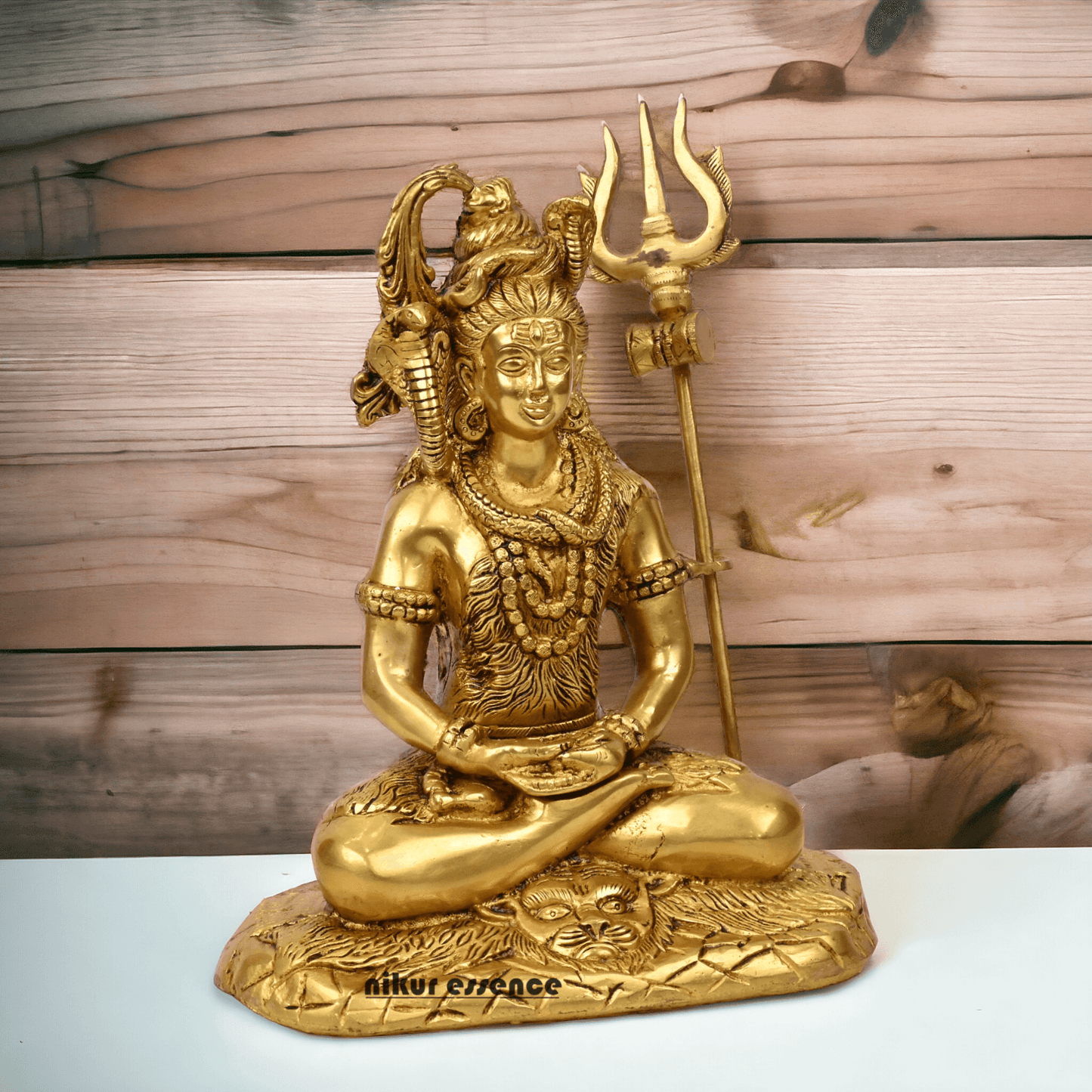 Online Solid Brass Maha Shiva Idol by Nikur Essence - 26.5 cm