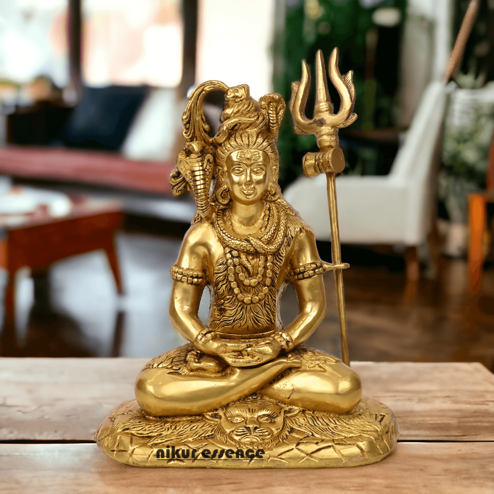 Online Solid Brass Maha Shiva Idol by Nikur Essence - 26.5 cm