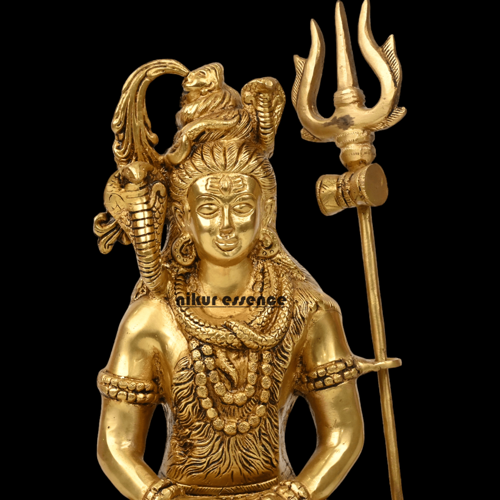 Online Solid Brass Maha Shiva Idol by Nikur Essence - 26.5 cm