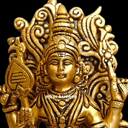 Buy brass 22.9 cm Lord Murugan Kartikeya Brass Statue - Exquisite Handcrafted South Indian