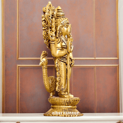 Buy brass 20 cm Murugan Statue with Intricate Details - Handcrafted South Indian Hindu Deity