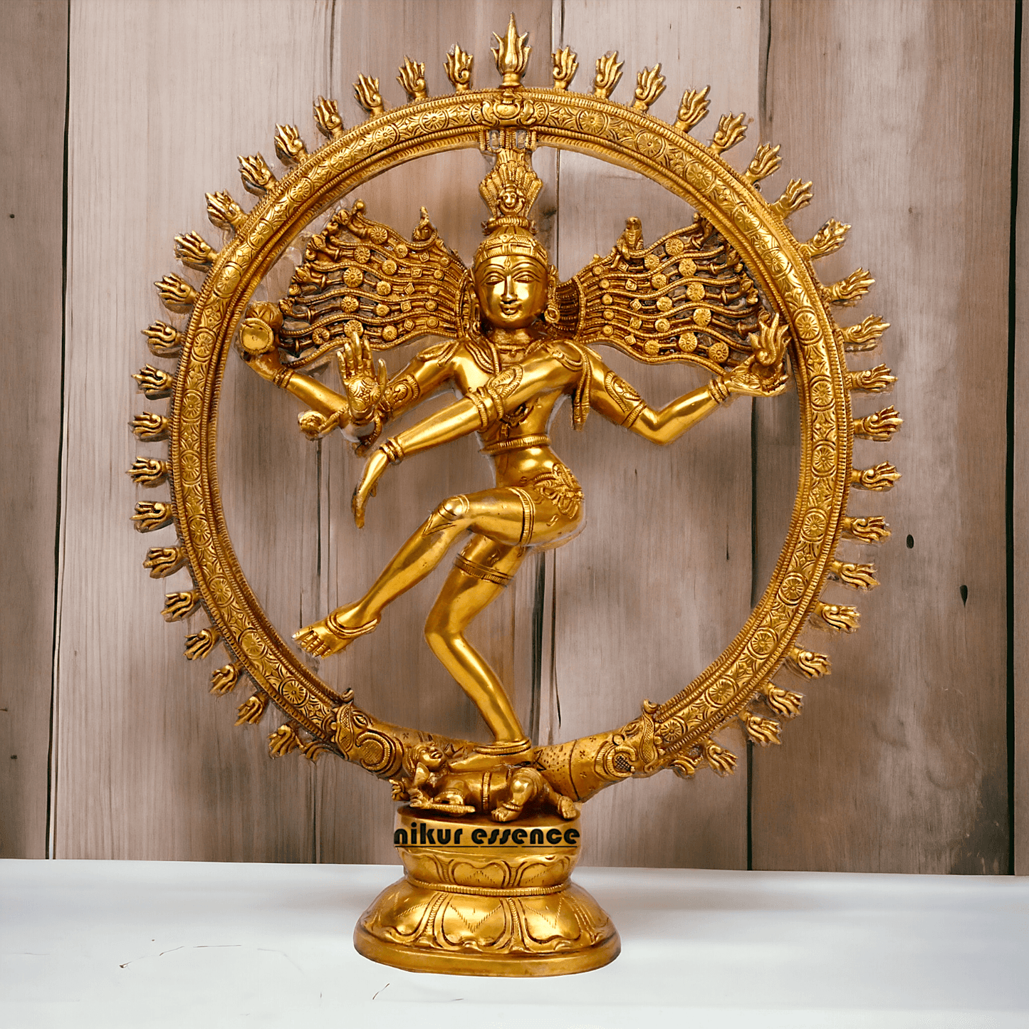 Superfine Brass Nataraja Dancing Shiva Statue, Handcrafted, Height 20 Inches, Hindu Deity Sculpture for Spiritual Decor and Meditation Room