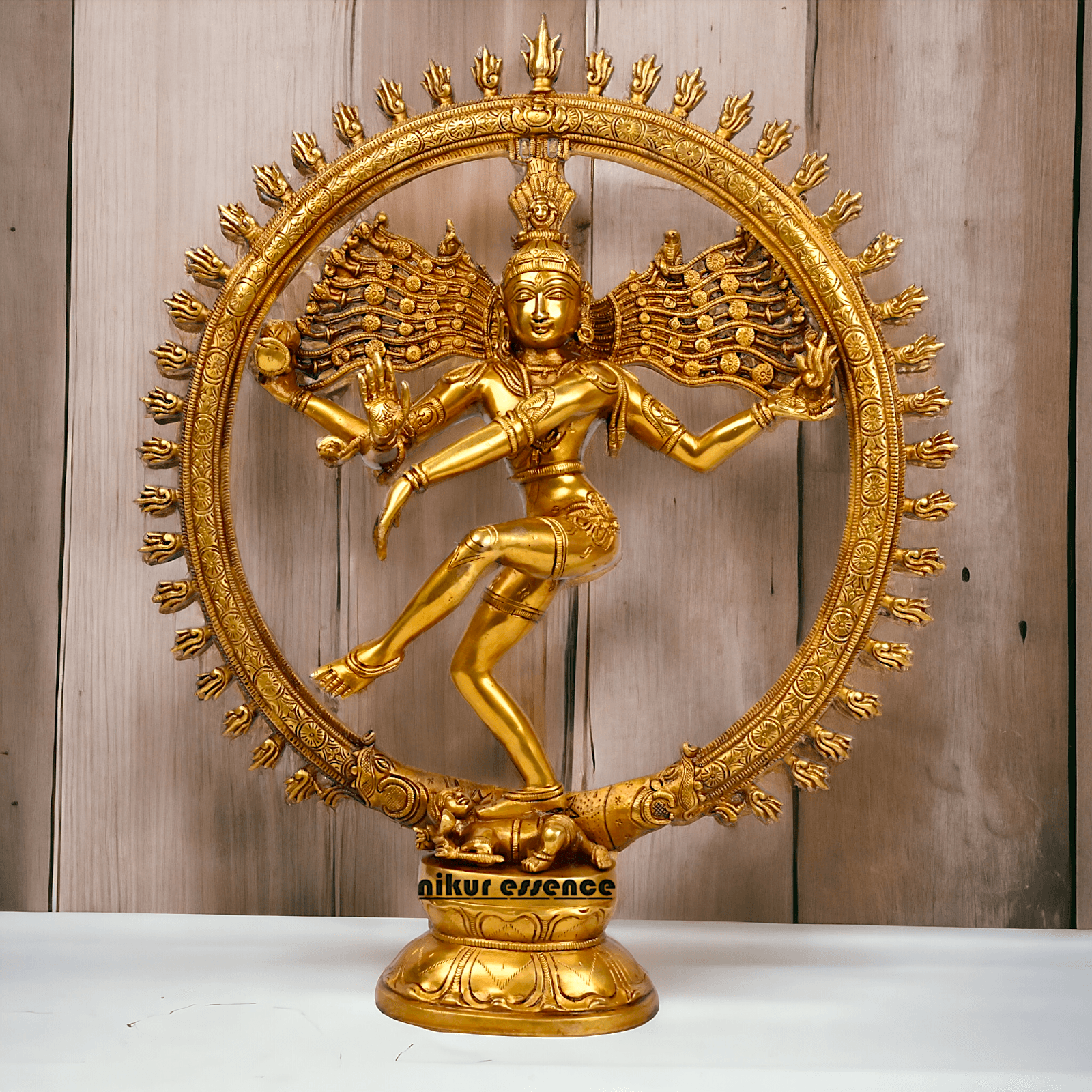 Superfine Brass Nataraja Dancing Shiva Statue, Handcrafted, Height 20 Inches, Hindu Deity Sculpture for Spiritual Decor and Meditation Room