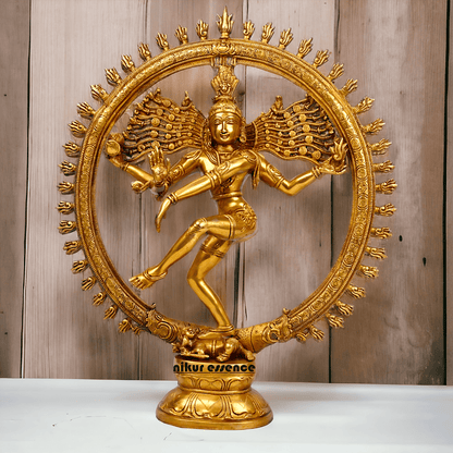 Superfine Brass Nataraja Dancing Shiva Statue, Handcrafted, Height 20 Inches, Hindu Deity Sculpture for Spiritual Decor and Meditation Room