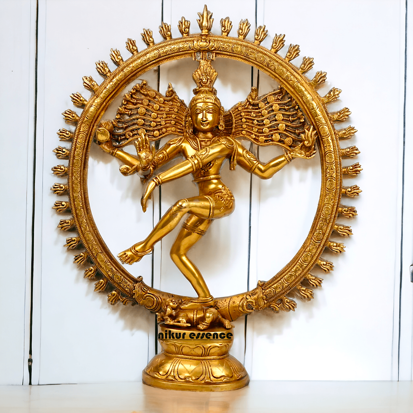 Superfine Brass Nataraja Dancing Shiva Statue, Handcrafted, Height 20 Inches, Hindu Deity Sculpture for Spiritual Decor and Meditation Room