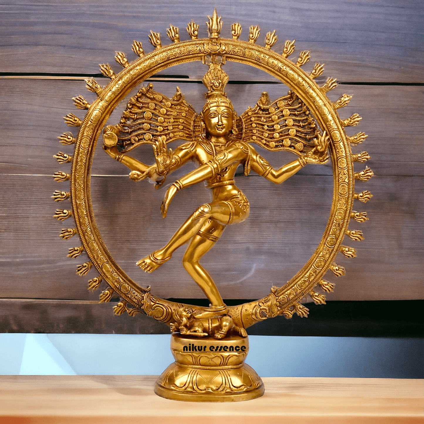 Superfine Brass Nataraja Dancing Shiva Statue, Handcrafted, Height 20 Inches, Hindu Deity Sculpture for Spiritual Decor and Meditation Room