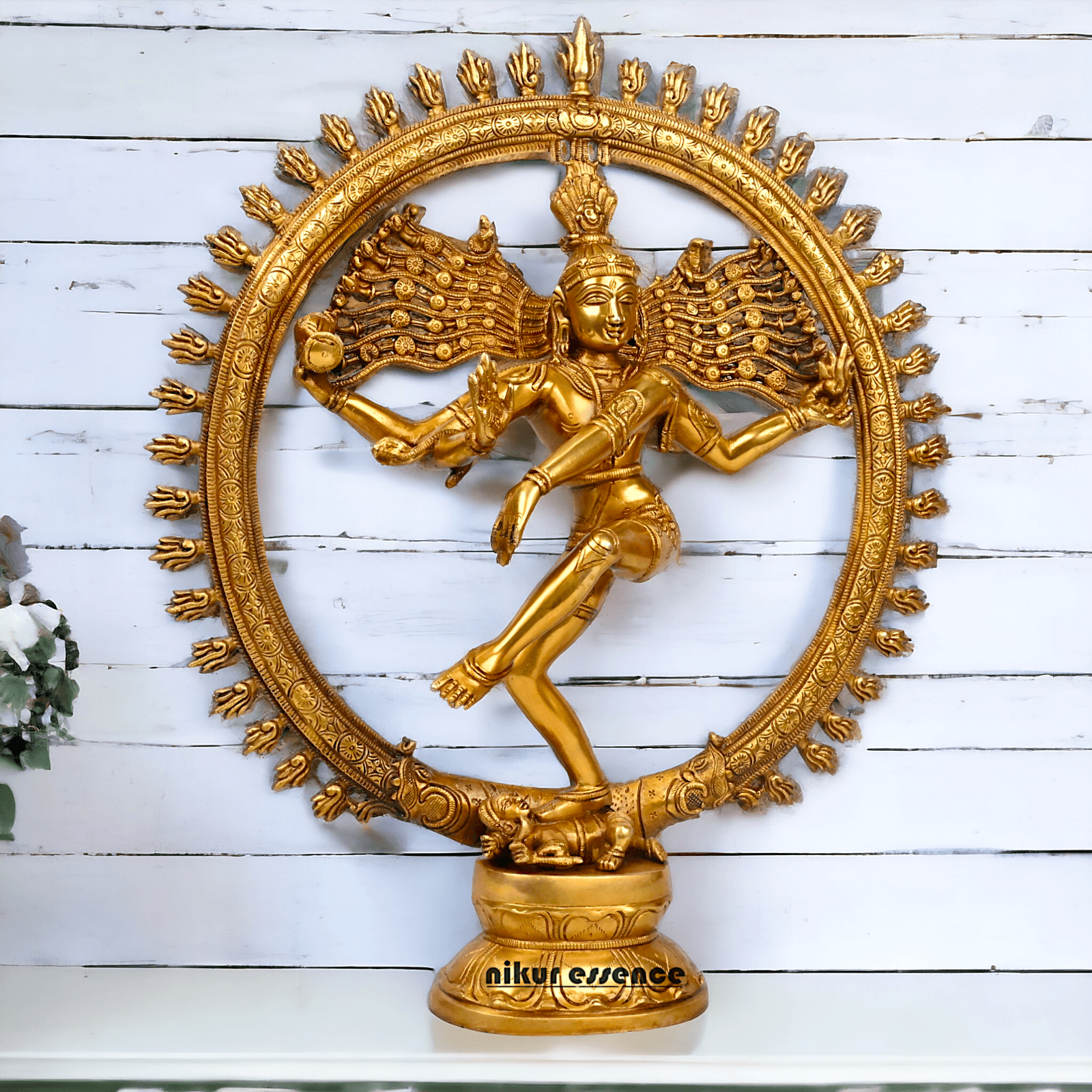 Superfine Brass Nataraja Dancing Shiva Statue, Handcrafted, Height 20 Inches, Hindu Deity Sculpture for Spiritual Decor and Meditation Room