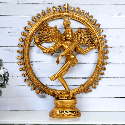 Superfine Brass Nataraja Dancing Shiva Statue, Handcrafted, Height 20 Inches, Hindu Deity Sculpture for Spiritual Decor and Meditation Room