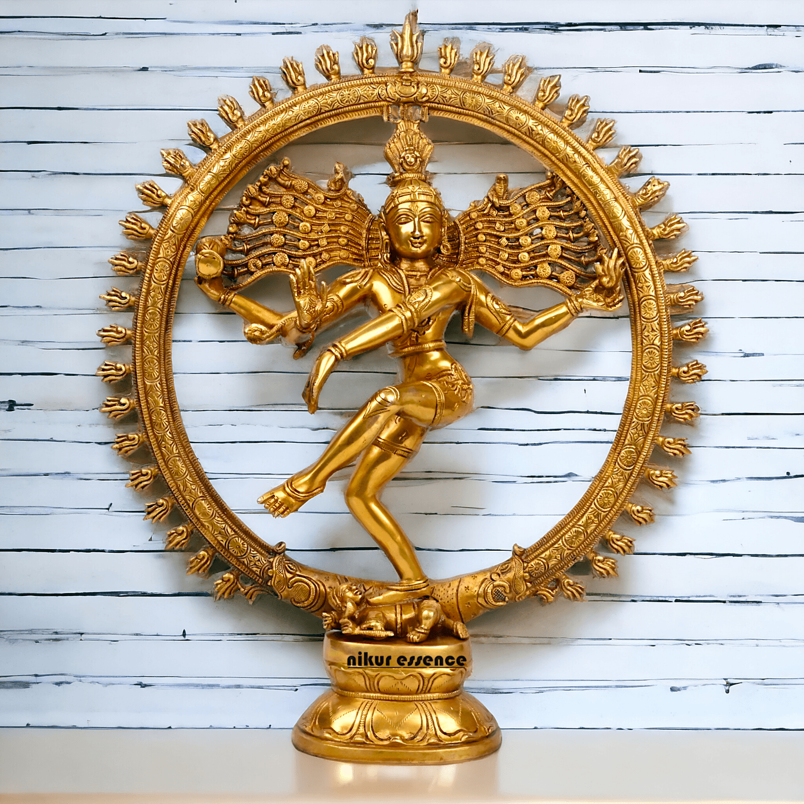 Superfine Brass Nataraja Dancing Shiva Statue, Handcrafted, Height 20 Inches, Hindu Deity Sculpture for Spiritual Decor and Meditation Room