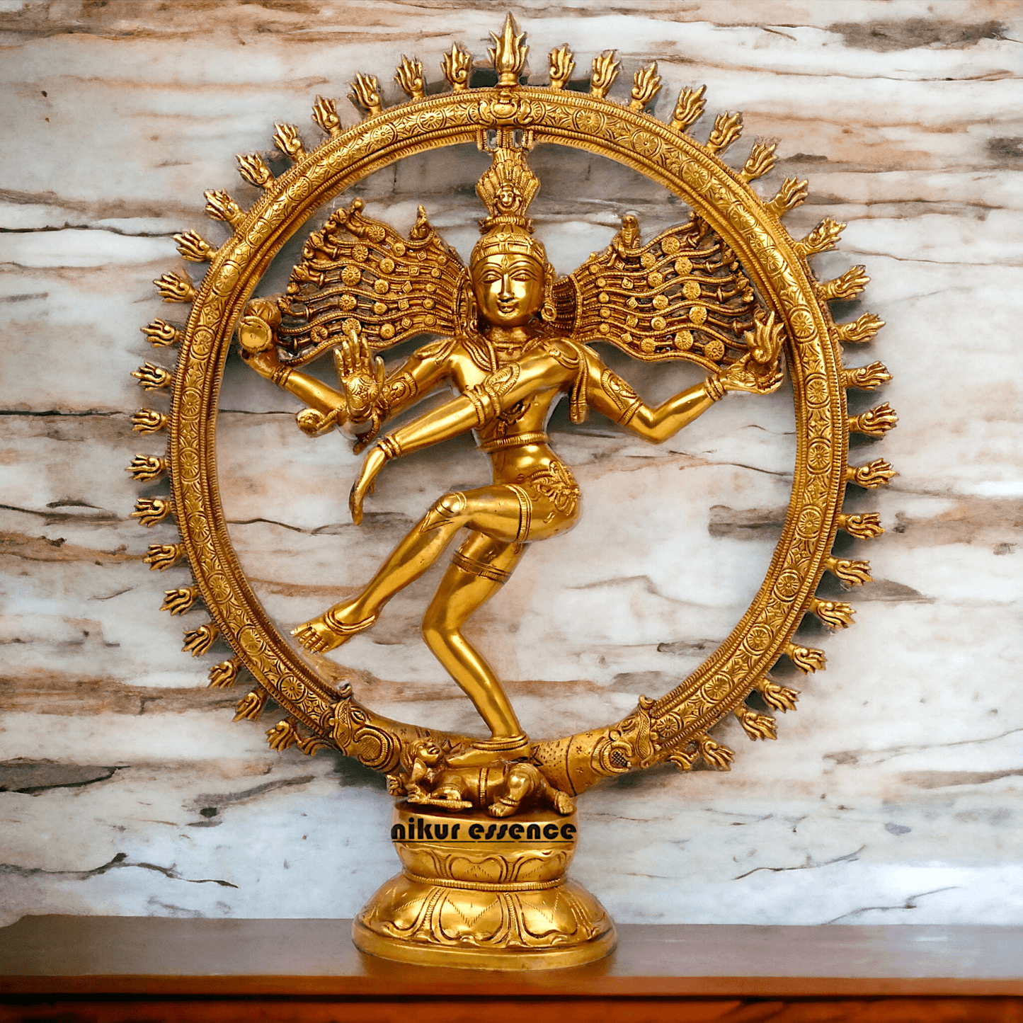 Superfine Brass Nataraja Dancing Shiva Statue, Handcrafted, Height 20 Inches, Hindu Deity Sculpture for Spiritual Decor and Meditation Room