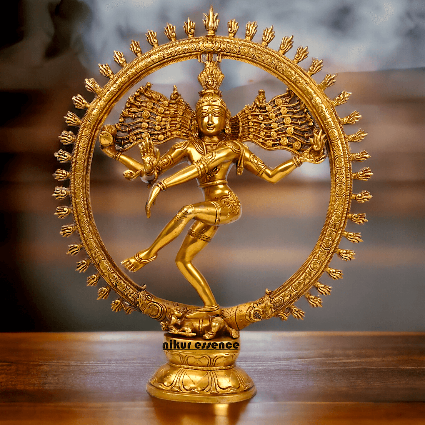 Superfine Brass Nataraja Dancing Shiva Statue, Handcrafted, Height 20 Inches, Hindu Deity Sculpture for Spiritual Decor and Meditation Room