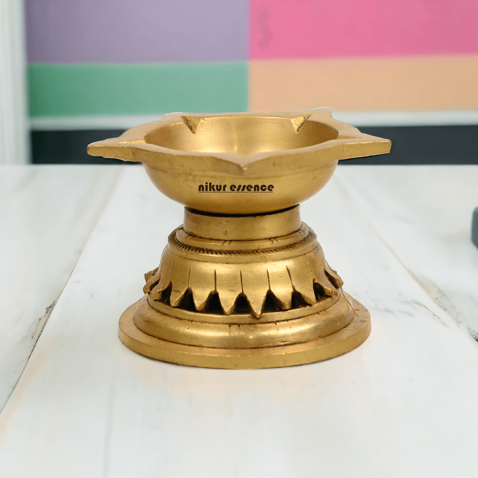 Online Solid Brass Oil Diya by Nikur Essence - 7.5 cm