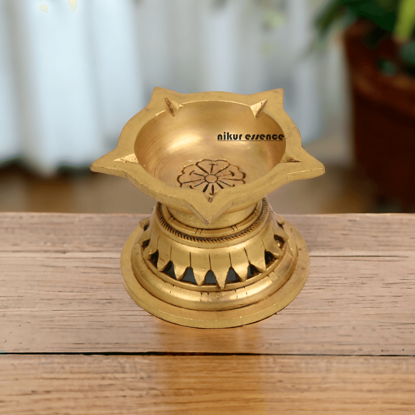 Online Solid Brass Oil Diya by Nikur Essence - 7.5 cm