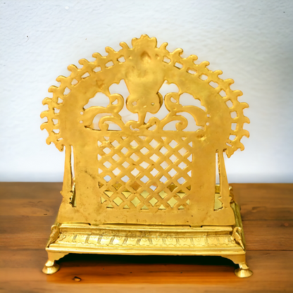 Brass PRABHAVALI Singhasan – Handcrafted Traditional Indian Throne for Divine Worship and Decorative Elegance Idols Nikuressence