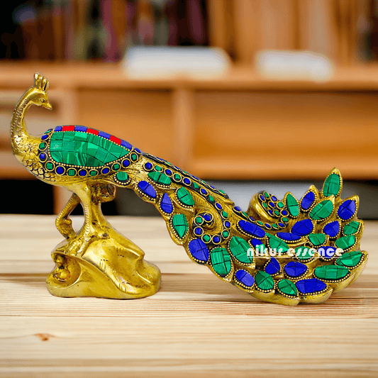 Buy Brass Peacock Figurine , Exquisite Detailed Handcrafted Metal Art, Perfect for Home Décor and Collectors Idols Nikuressence