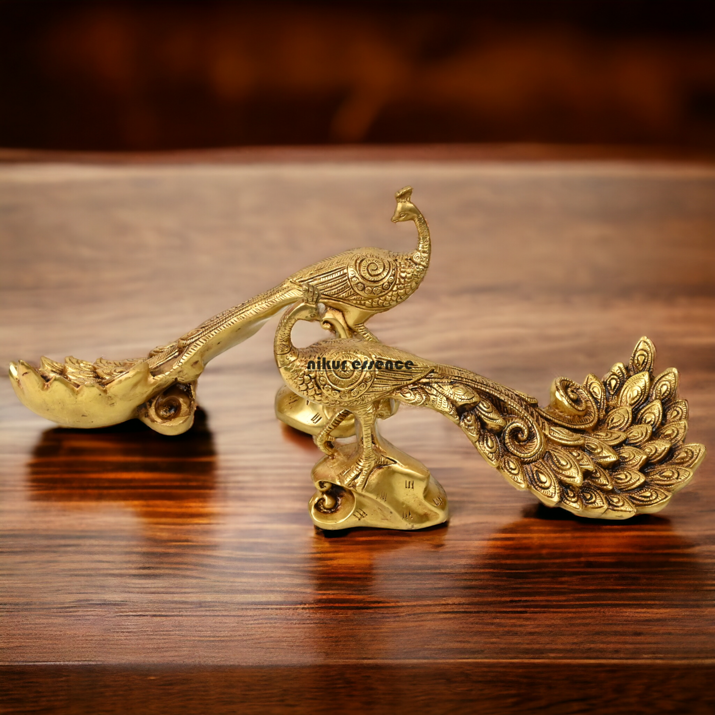 Online Solid Brass Peacock Statue by Nikur Essence - 12 inch Idols Nikuressence