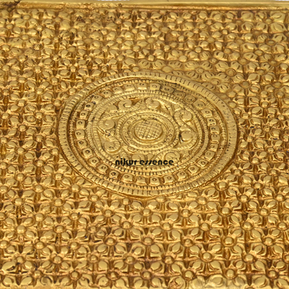 Superfine Brass Pooja Chowki by Nikur Essence - 8 inches