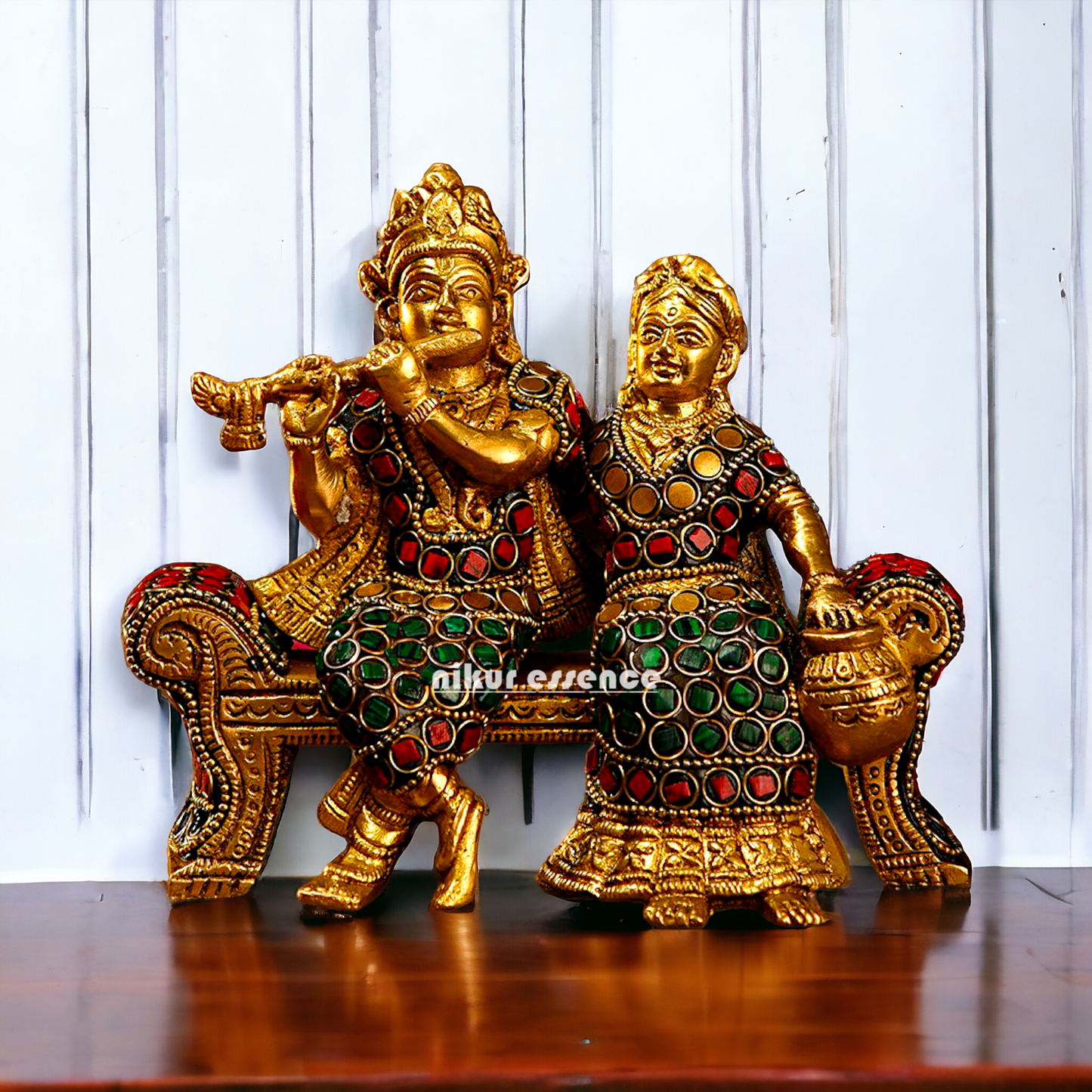 Small Brass Radha Krishna | Small Radha Krishna | Radha Krishna Sitting on Sofa | small size