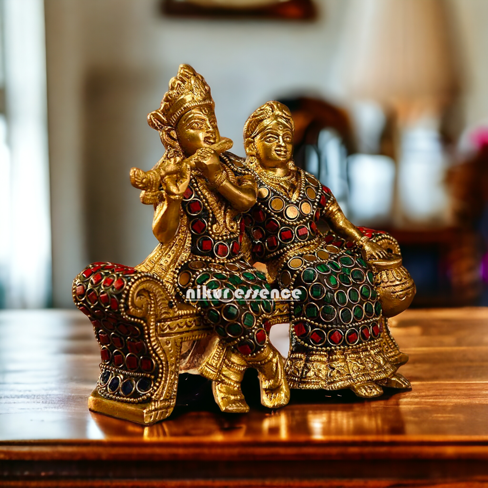 Small Brass Radha Krishna | Small Radha Krishna | Radha Krishna Sitting on Sofa | small size