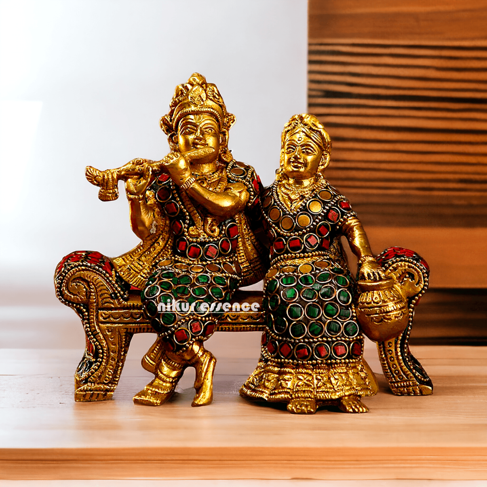 Small Brass Radha Krishna | Small Radha Krishna | Radha Krishna Sitting on Sofa | small size