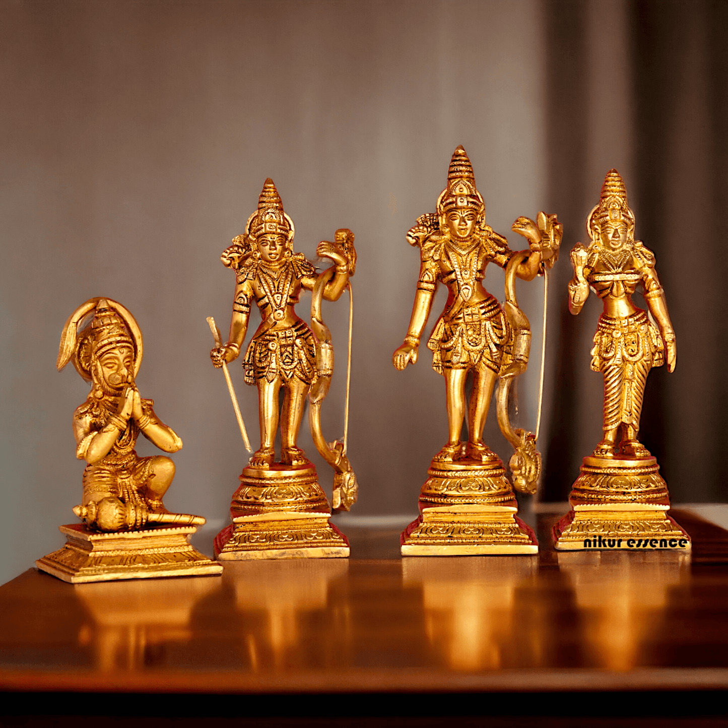 Buy Solid Brass Ram Darbar statue by Nikur Essence - 22 cm Length