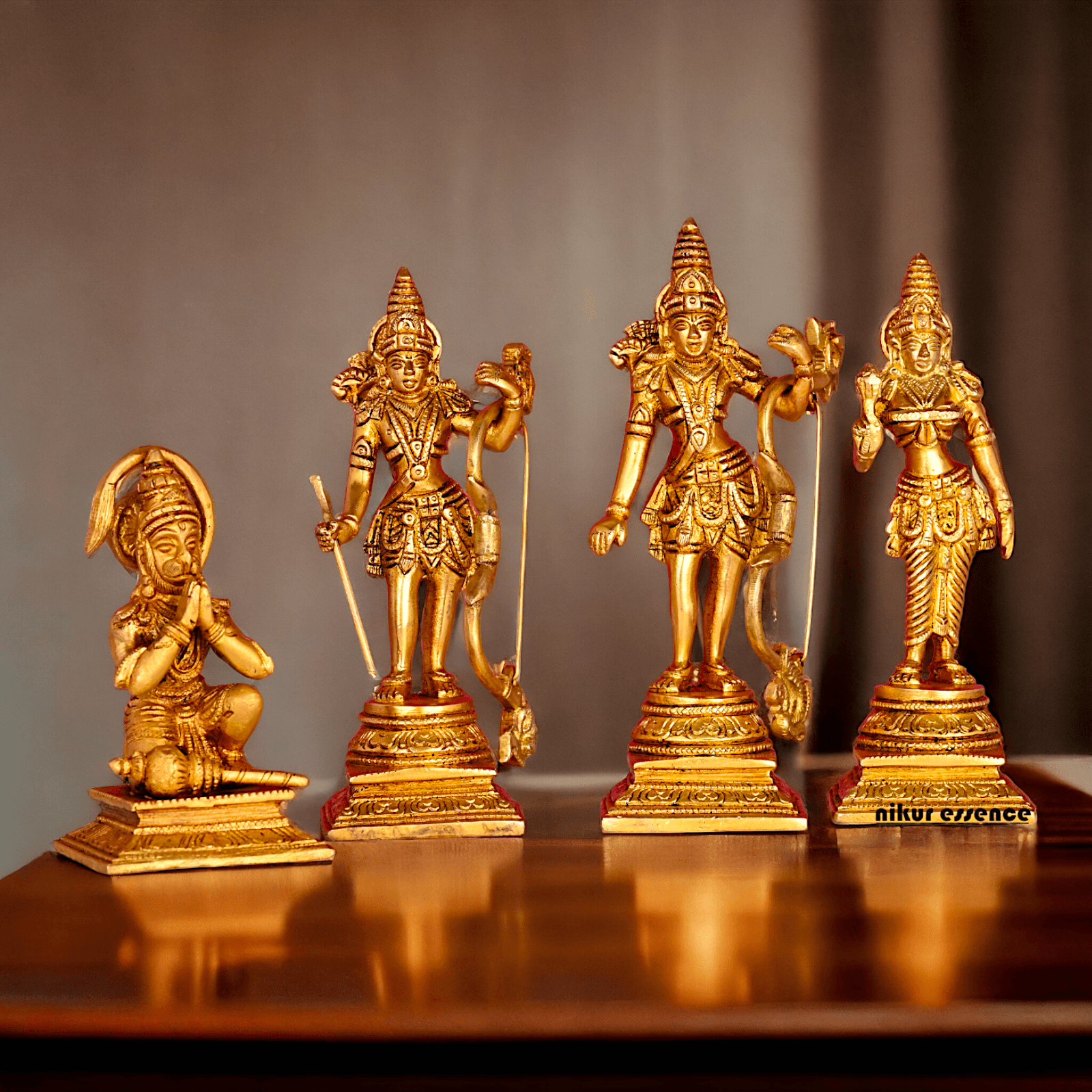 Buy Solid Brass Ram Darbar statue by Nikur Essence - 22 cm Length Idols Nikuressence