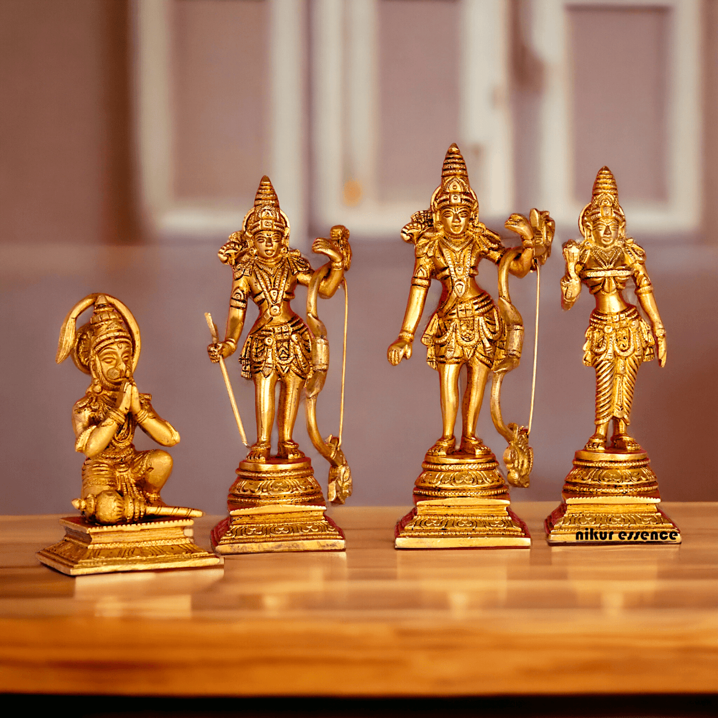 Buy Solid Brass Ram Darbar statue by Nikur Essence - 22 cm Length Idols Nikuressence