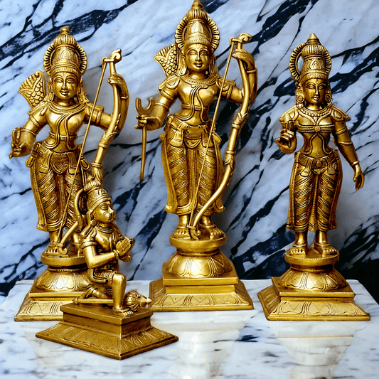 Solid Brass Ram Darbar statue by Nikur Essence - 22 Inch Nikuressence brass pooja items brass pooja items near me brass ram darbar Brass Ram Mandir Buy ram darbar statue in usa decorative handicrafts diwali gift ideas for customers diwali puja images god ram painting how to do pooja on diwali is ram god ram darbar in brass ram darbar murti Ram Darbar with Hanuman Ram Laxman Sita Hanuman Statue statue of ram lalla traditional diwali presents who made ram lalla statue