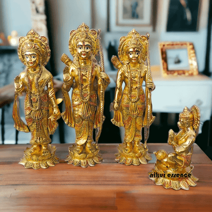 Brass Ram darbaar Idol Statue - Lord Ram , Sita and Lakshman Idols Nikuressence