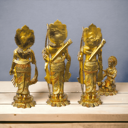 Brass Ram darbaar Idol Statue - Lord Ram , Sita and Lakshman Idols Nikuressence