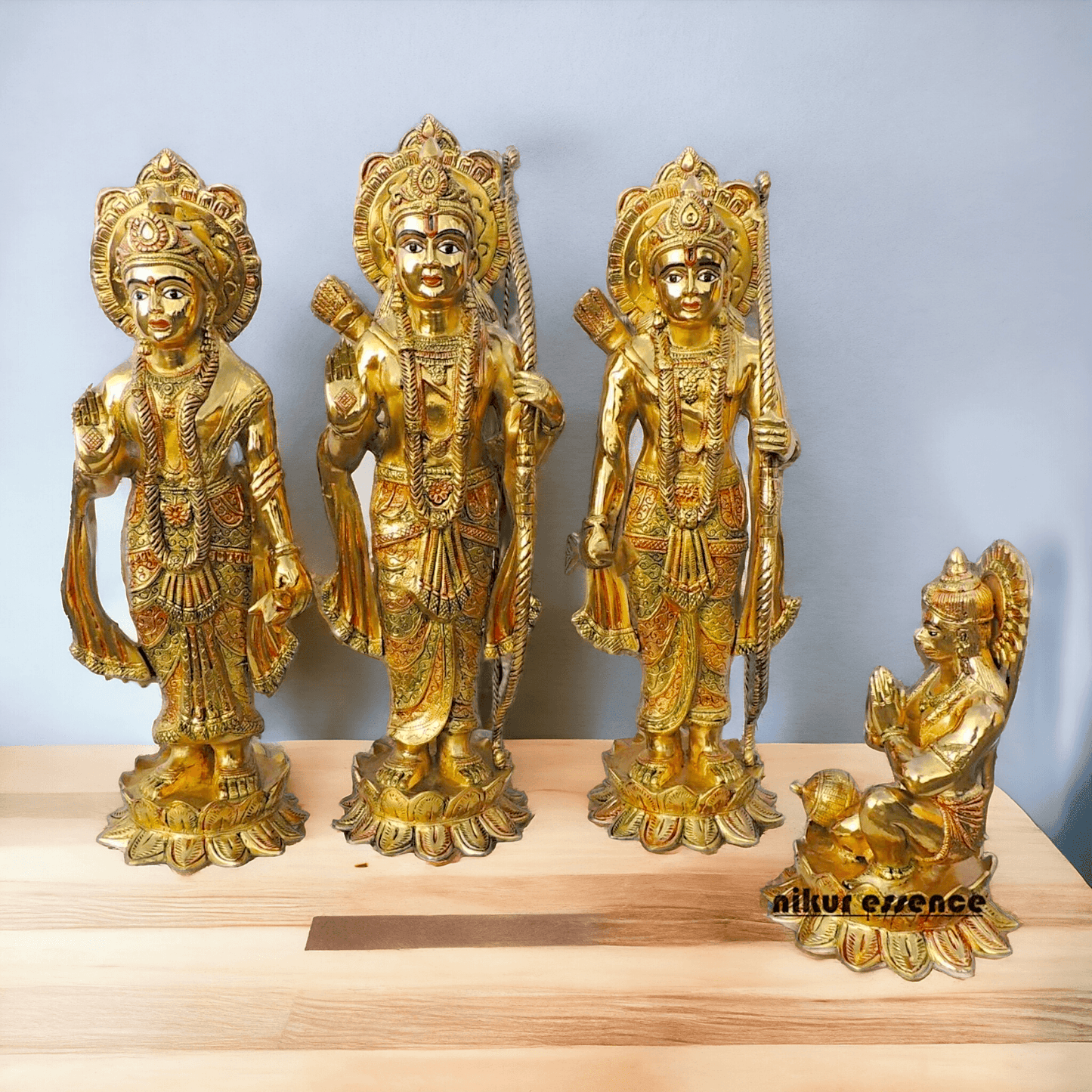 Brass Ram darbaar Idol Statue - Lord Ram , Sita and Lakshman Idols Nikuressence