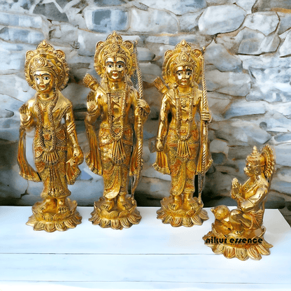 Brass Ram darbaar Idol Statue - Lord Ram , Sita and Lakshman Idols Nikuressence